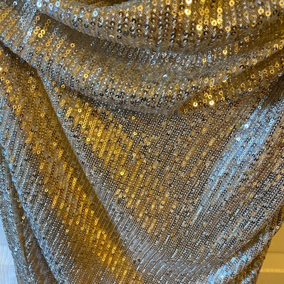 NWT Lavish Alice Stretch Sequin Bandeau Wrap Dress - Picture 6 of 7